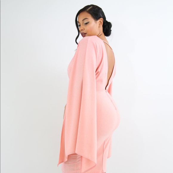 Plus Rose Deep Plunge Dress - Picture 3 of 5